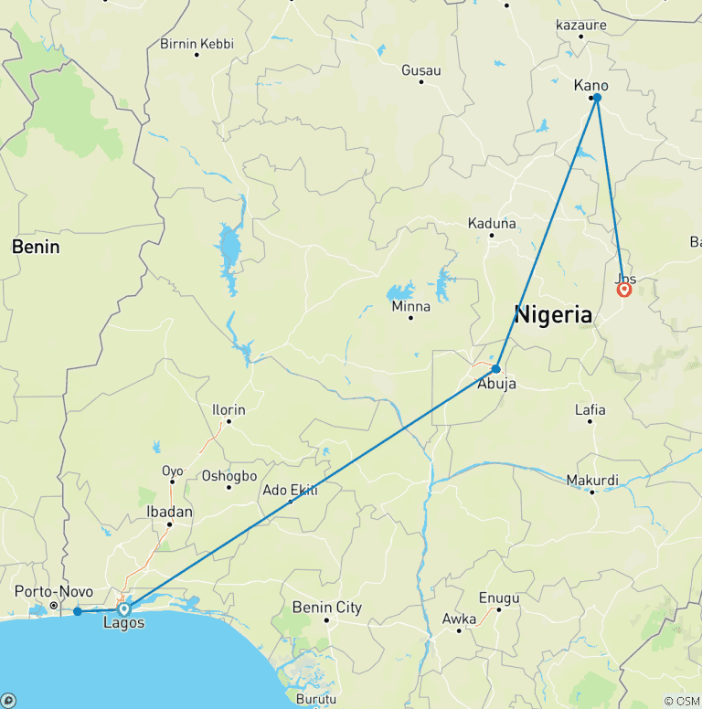 Map of Explore Nigeria’s Hidden Gems In 6 Days