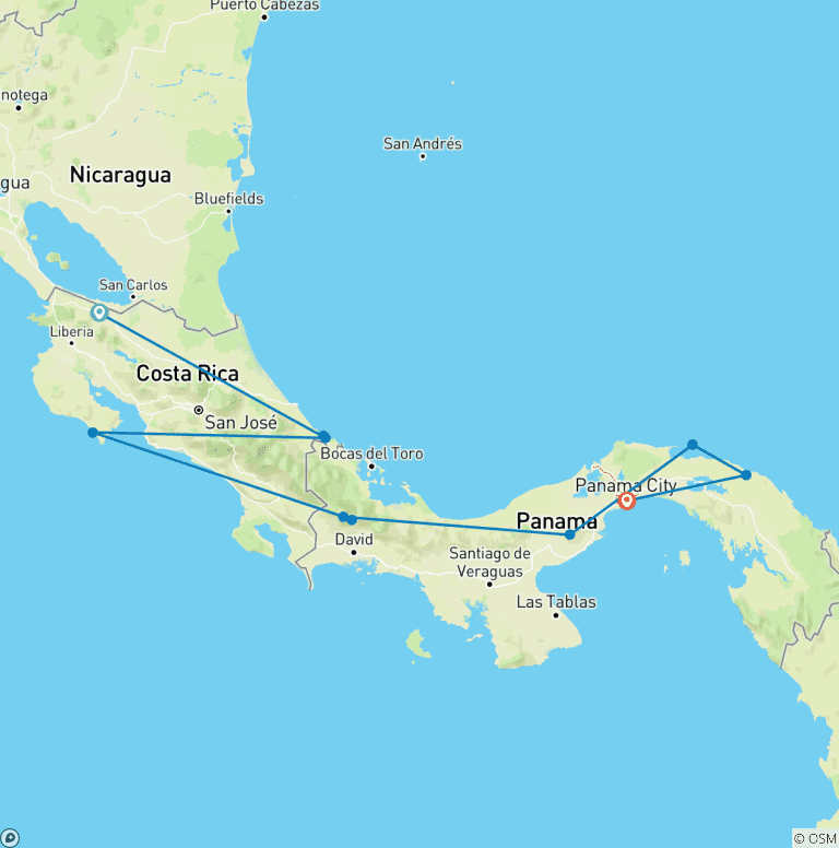 Map of Panama: Craters, Coasts & Highland Mountains