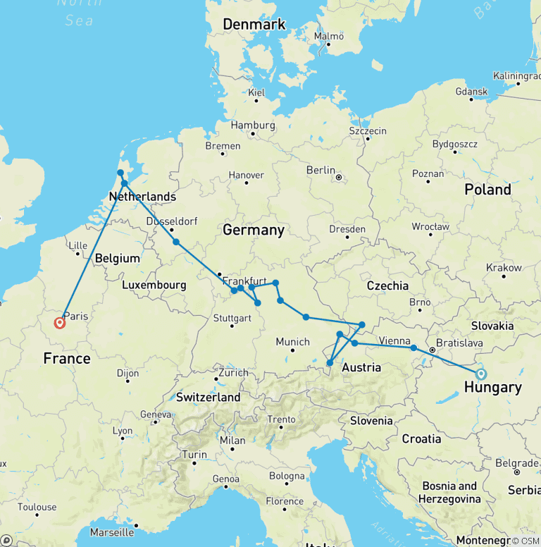Map of Christmas & New Year with Paris 2027 - 18 Days (14 destinations)