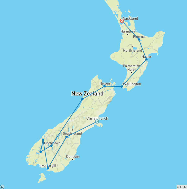 Map of Essence of New Zealand (Small Group, 2027/2028)