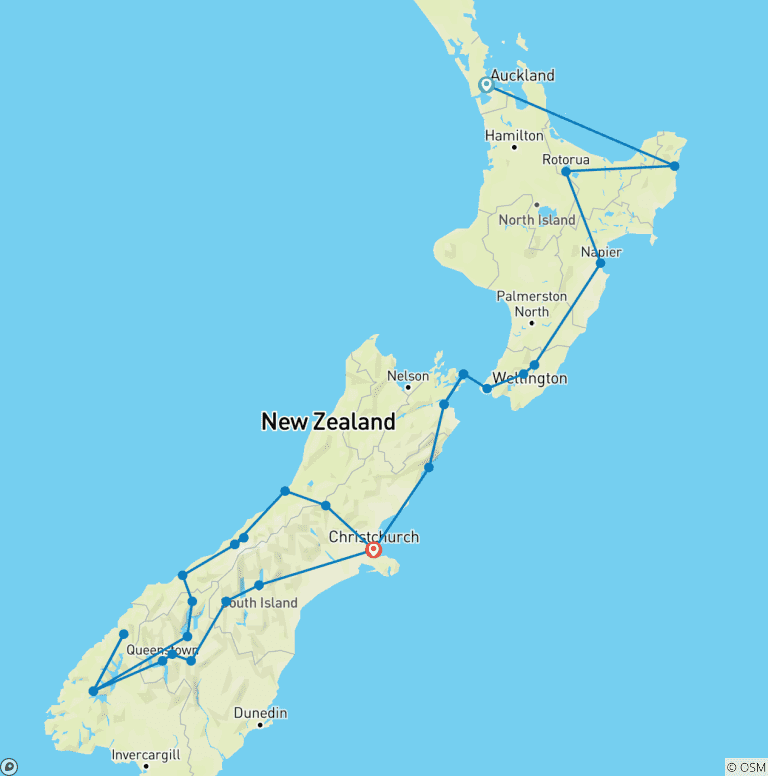 Map of Untamed New Zealand (Small Groups)