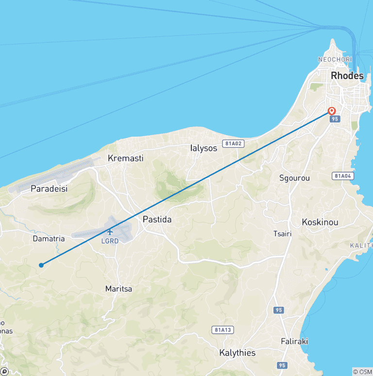 Map of The Perfect Family Vacation on Rhodes, Greece