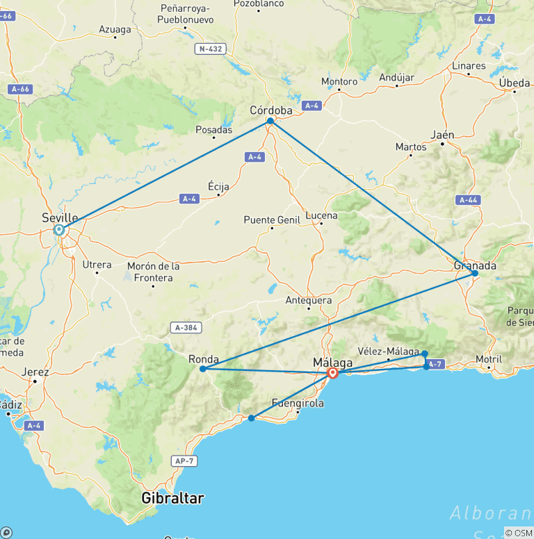 Map of A Culinary & Cultural Adventure Through Andalucía