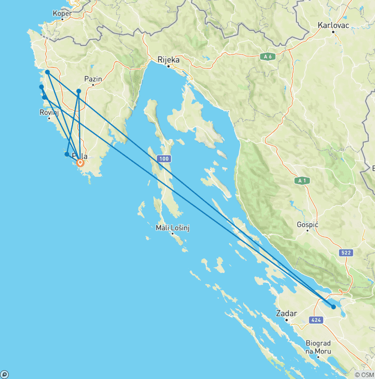 Map of Istria - adventure holidays with children