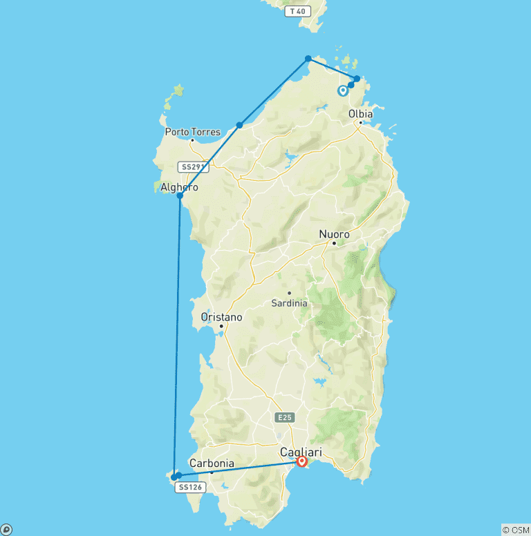 Map of Sardinia & San Pietro: Island Dreams