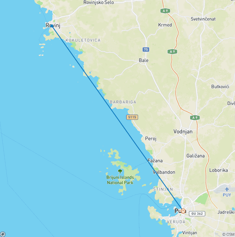 Map of Beaches of Rovinj