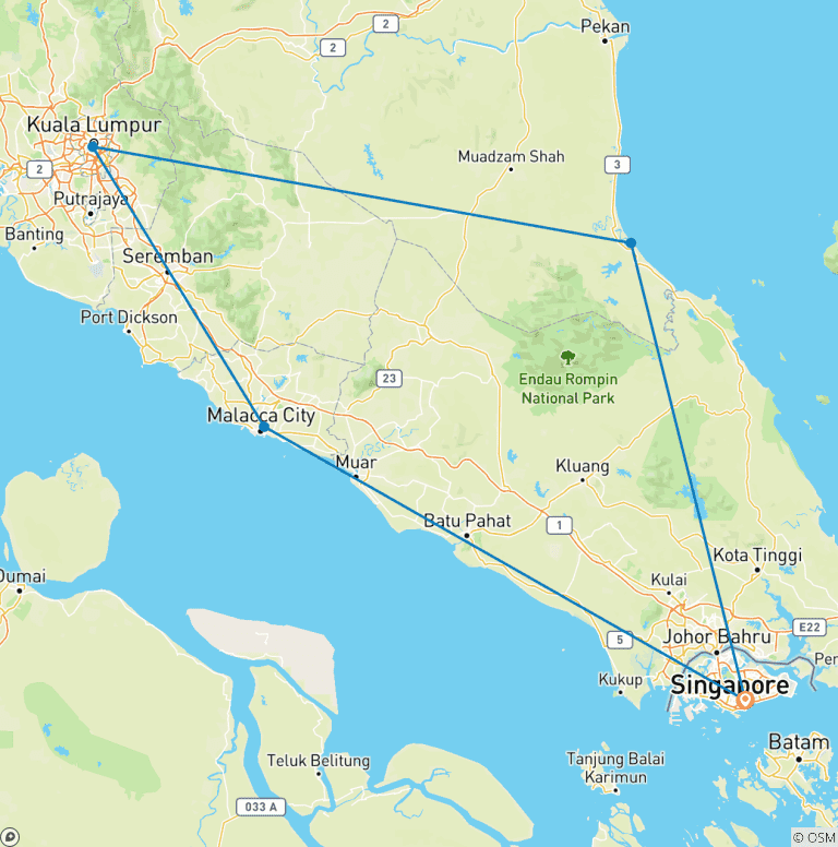 Map of Discover West Malaysia