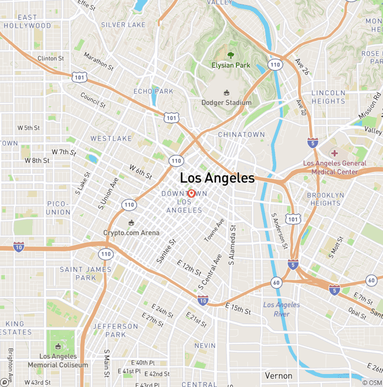 Map of America's Western Wonders - Days 1 - 12 Los Angeles