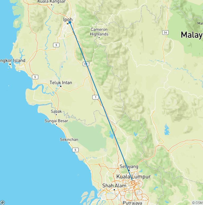 Map of From Towers to Tranquility: A Malaysian Luxury Escape