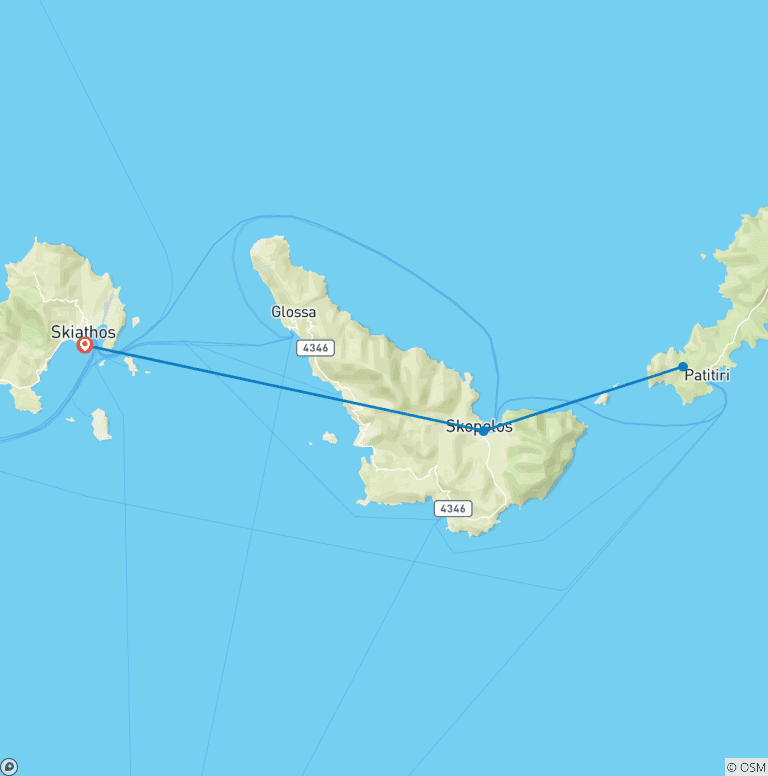 Map of Sail Greece: Skiathos, Skopelos & Alonnisos (Catamaran)