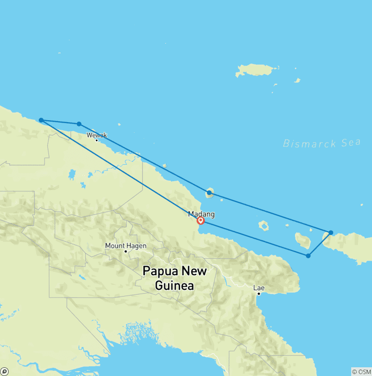 Map of PNG: Sepik Traditions and Island Mysteries