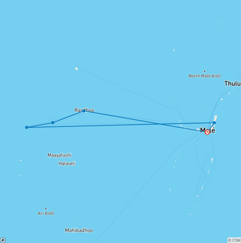 Map of 7N North Ari Island Hopping