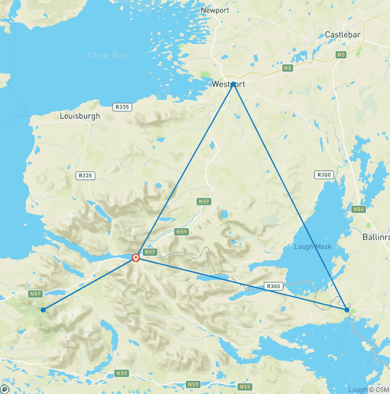 Map of Connemara Cycling Experience 7 Days