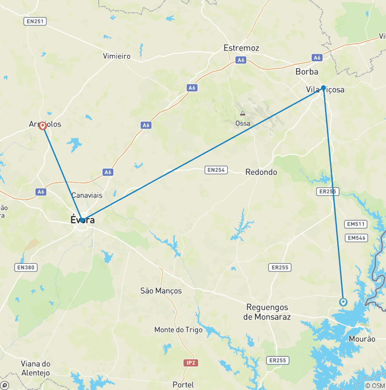 Map of Portugal - Cycle Tour Through the Wineries 7 Days