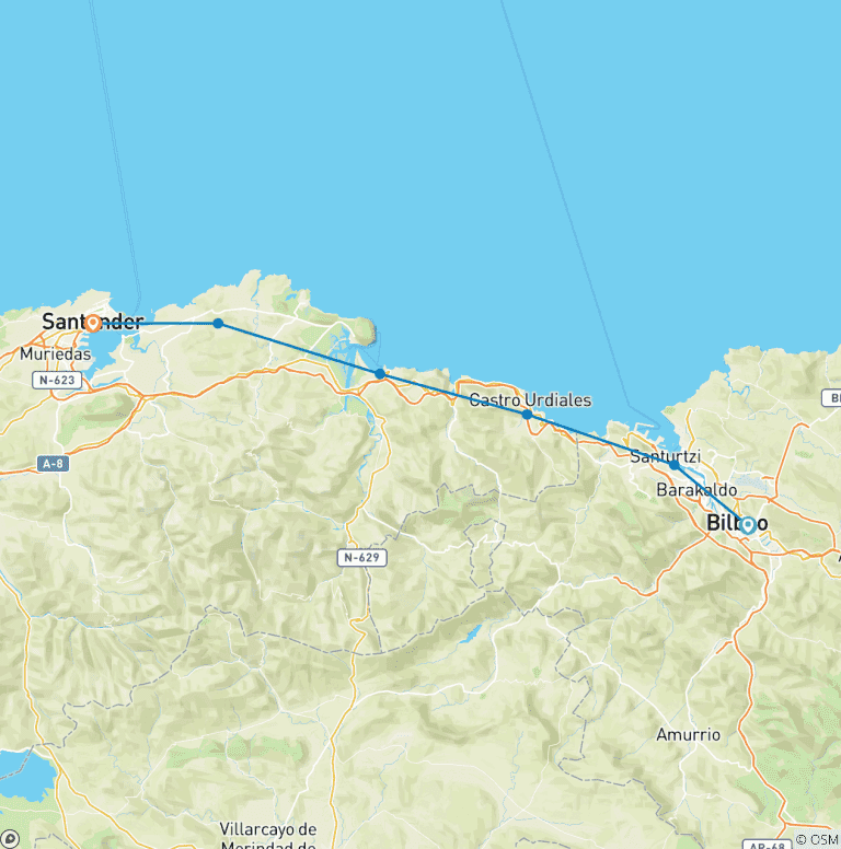 Map of Spain - Hiking on the Camino del NortePart 2 7 Days