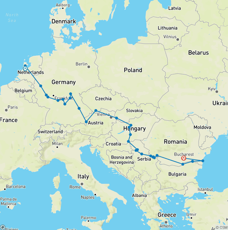 Map of Jewels of Europe & Lower Danube Discovery