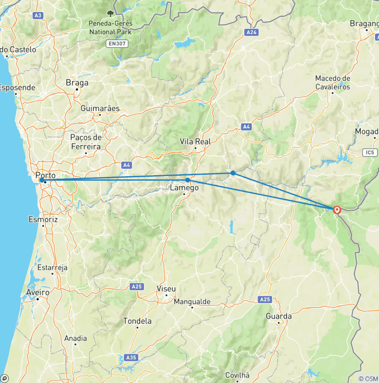 Map of From Madrid to Douro, MS Douro Cruiser: Vega de Terrón - Vega de Terrón (6 days)