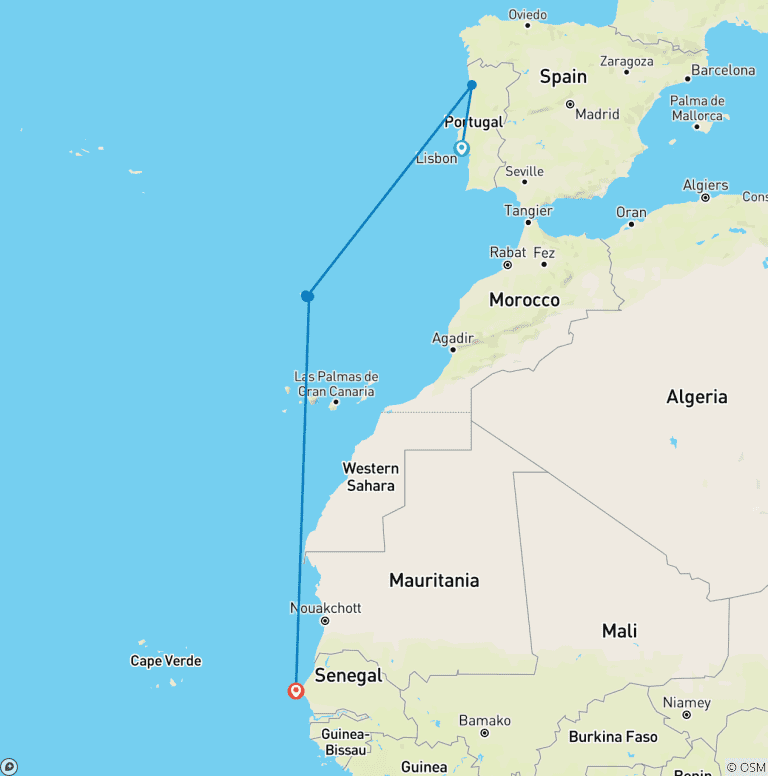 Map of Hidden Gems of the Atlantic & Africa