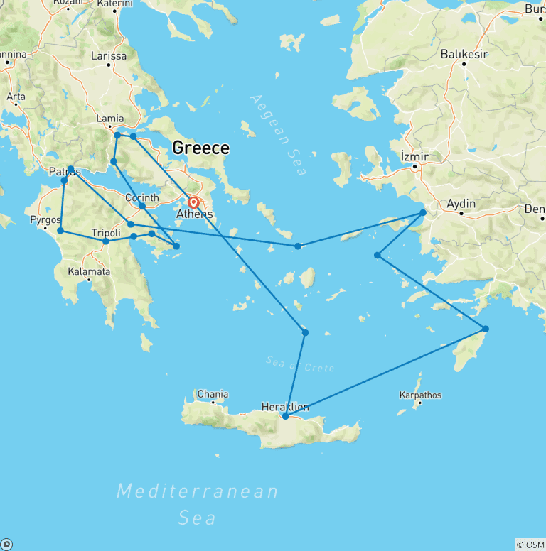 Map of Complete Greece and the Beautiful Aegean Ext