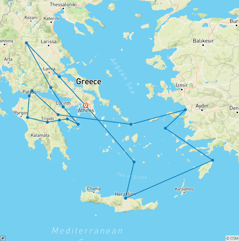 Map of Complete Greece and the Beautiful Aegean Int