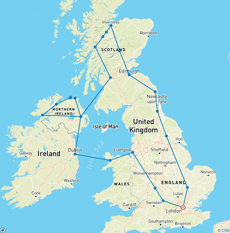 Map of Great British and Irish Route
