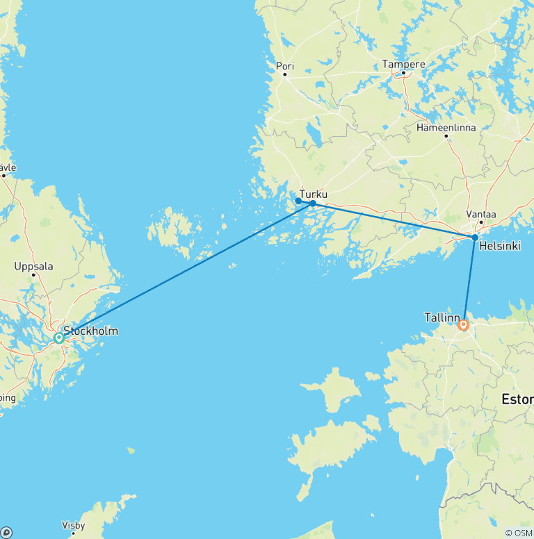 Map of Central Baltic (5 destinations)