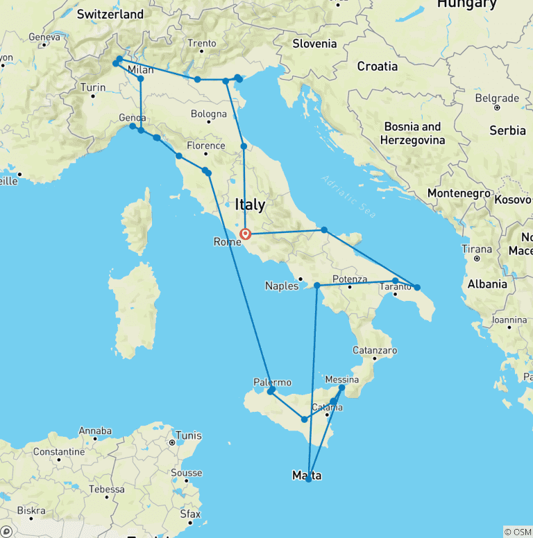 Map of Italian Roundabout Complete End Rome