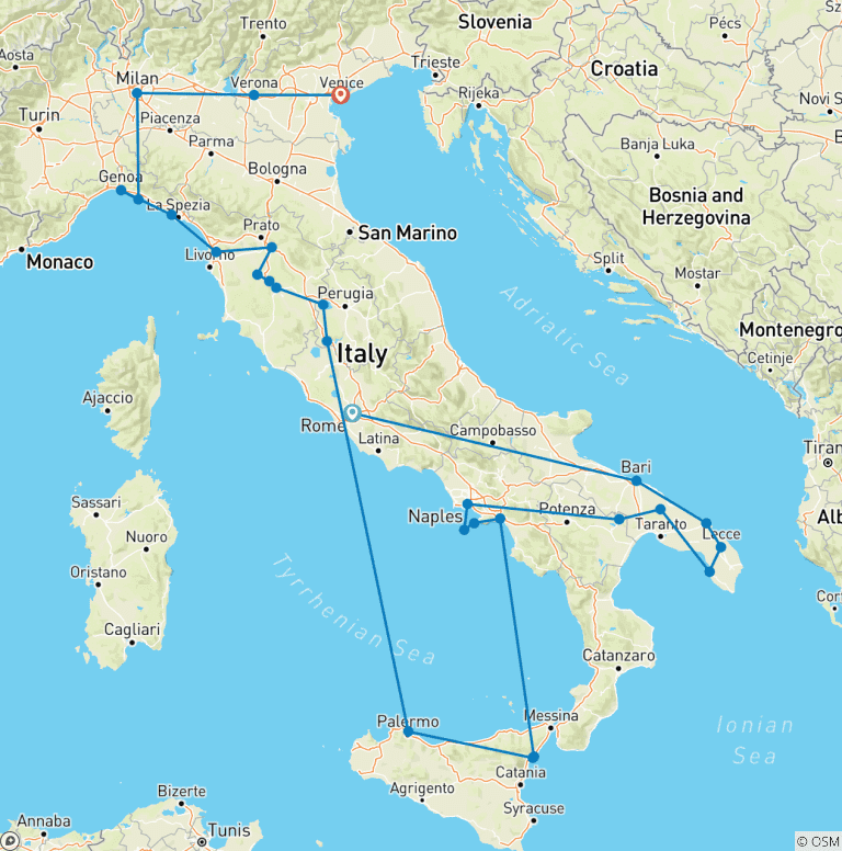 Map of Italian Roundabout Complete End Venice