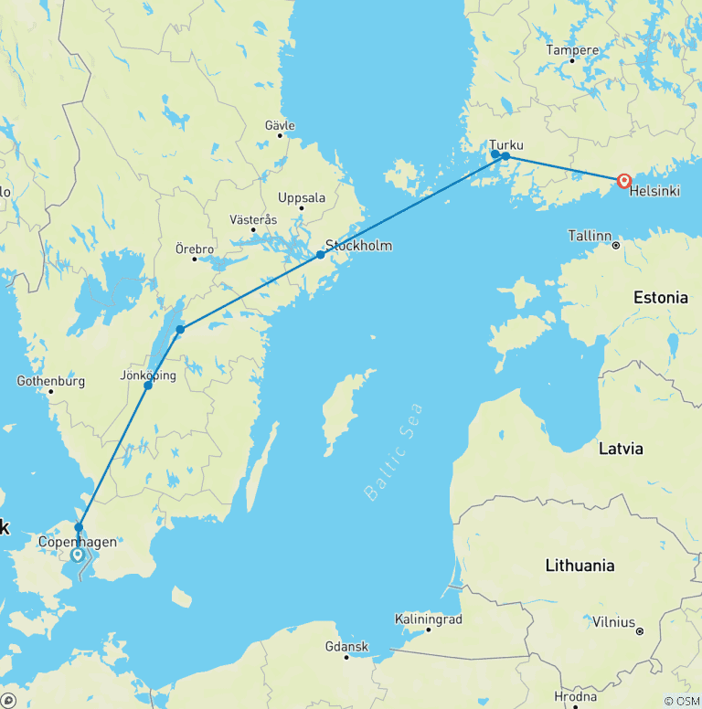 Map of Jewels of Scandinavia End Helsinki