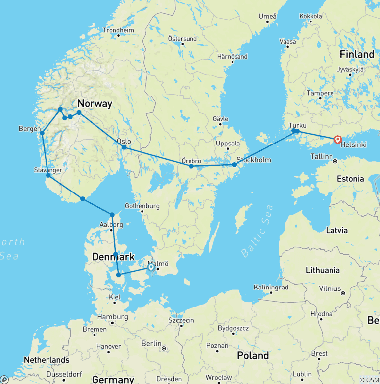 Map of From Copenhagen to Helsinki
