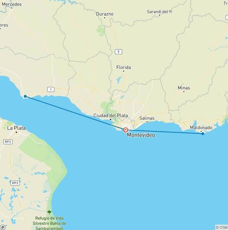 Map of Complete Uruguay – 9 Days