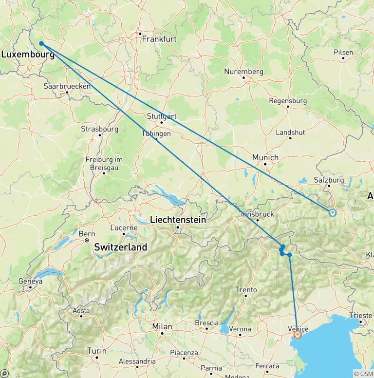 Map of Merano High Mountain Trail south side as a stage Tour