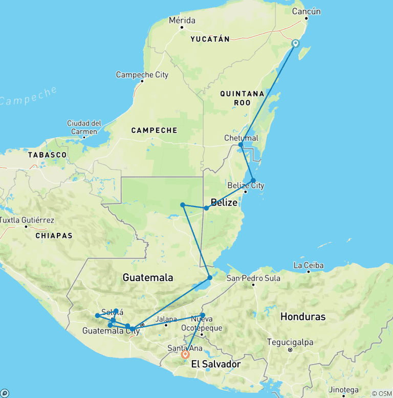 Map of Route of the Maya