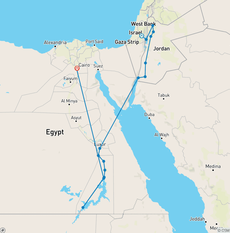 Map of Wonders of Middle East (17 destinations)