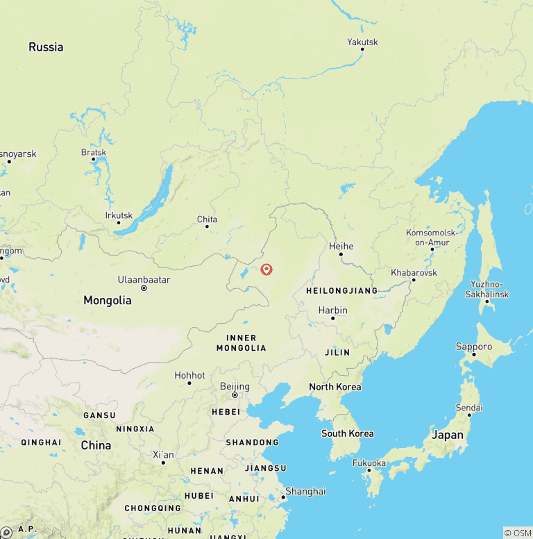 Map of 6 days Hulunbuir Discovery With Reindeer Encounters (Private Guide and Driver) Family Tour Customizable