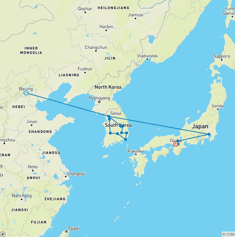 Map of Beijing, Korean Beauty, and Japan