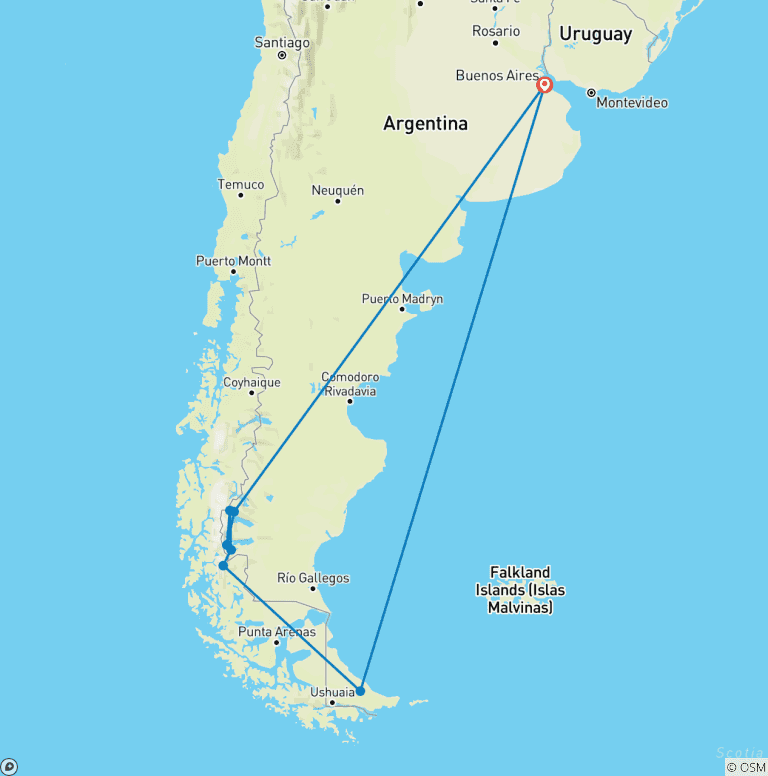 Map of Discover Patagonia