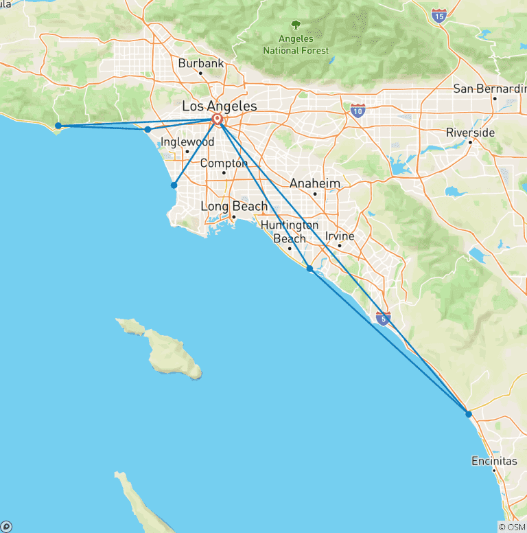 Map of Los Angeles: Where Hollywood Meets the Ocean
