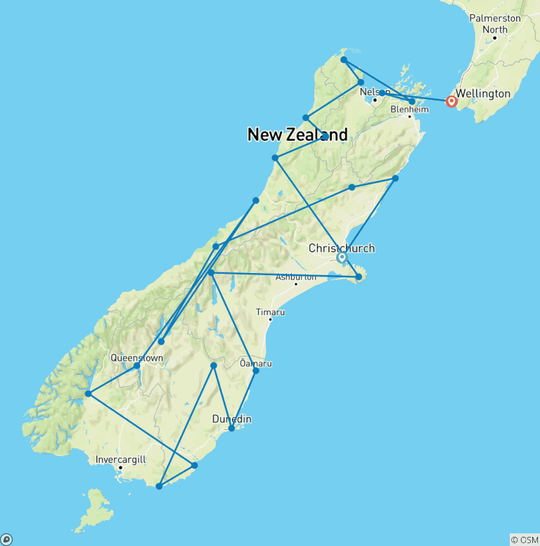 Map of The Great Southern Road Trip
