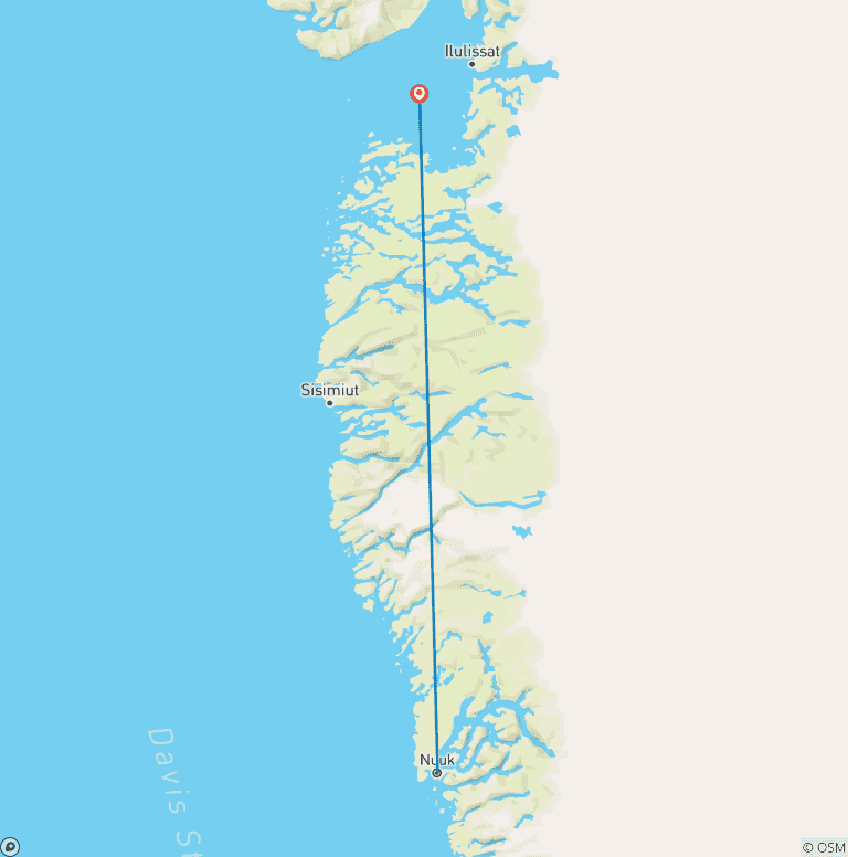 Map of Exploratory Hike by the Icefjord – Guided *TREK* (All Inclusive)