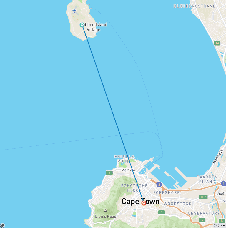 Map of 3-Day Best Private Tour Robben Island, Table Mountain, Cape Point And Cape Town - Kirstenbosch Botanic Gardens and City Tour