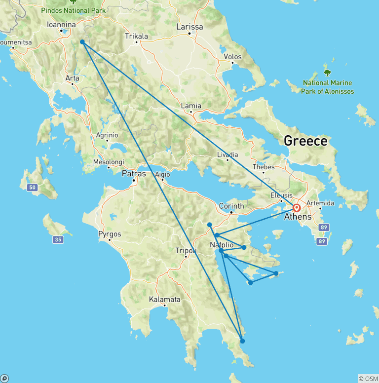 Map of Castles, Cliffs & Culture: A Peloponnese Odyssey