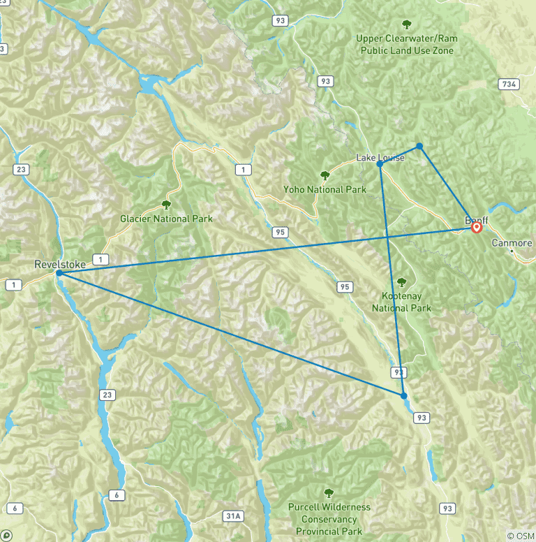 Map of RadWomen: Mountain Collector | Canadian Ski Resort Road Trip