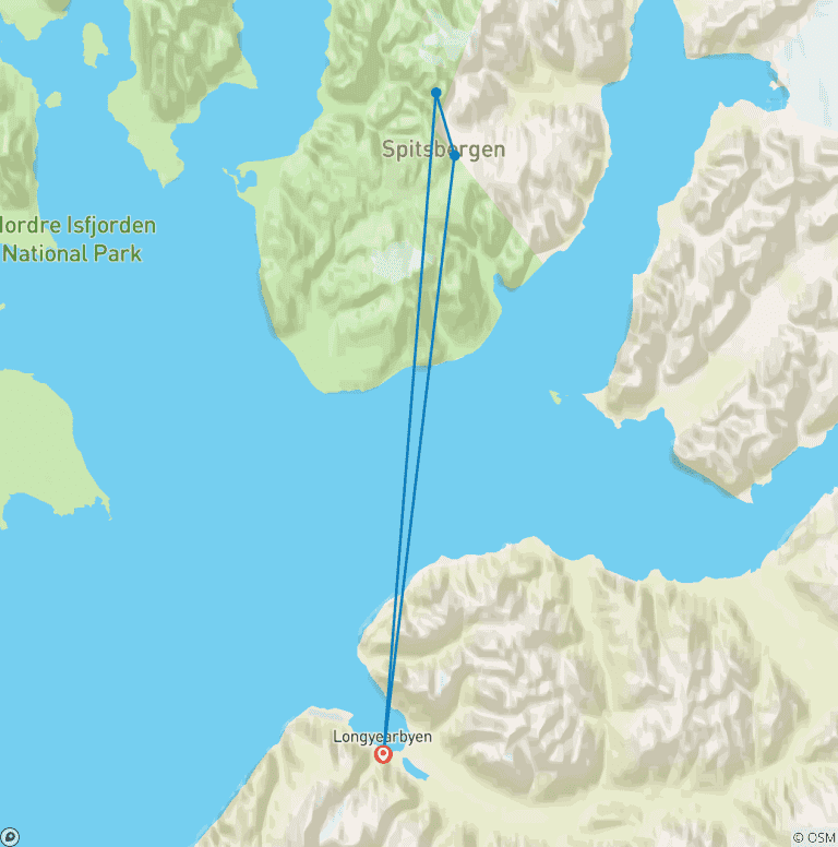 Map of Svalbard Arctic Adventure - Polar Summer