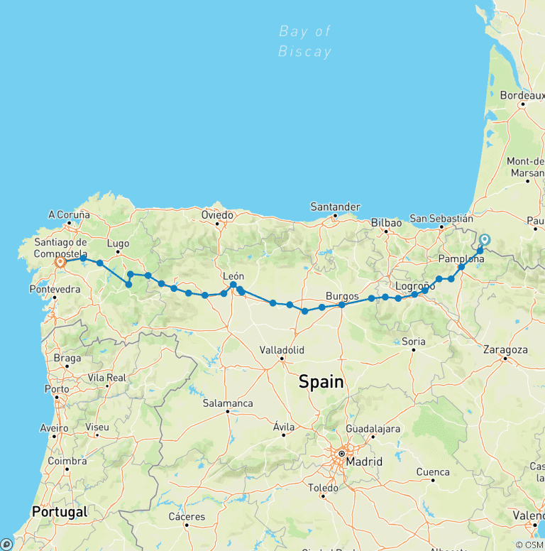 Map of Camino (Francés) QB (Queensland Ballet) ~ Guided *TREK*