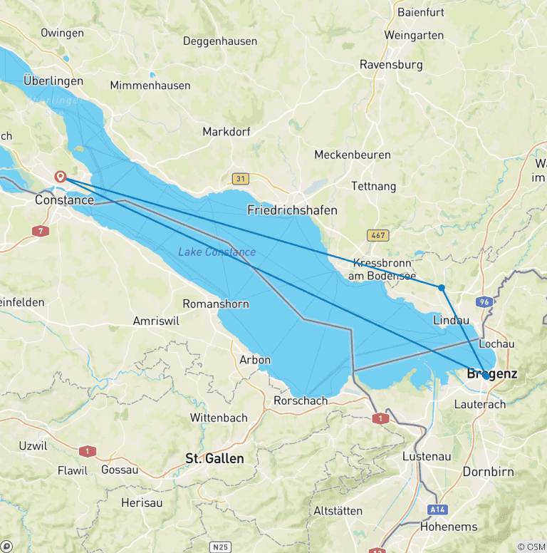 Map of OPERA: LA TRAVIATA AT BREGENZER FESTSPIELE (AUSTRIA)