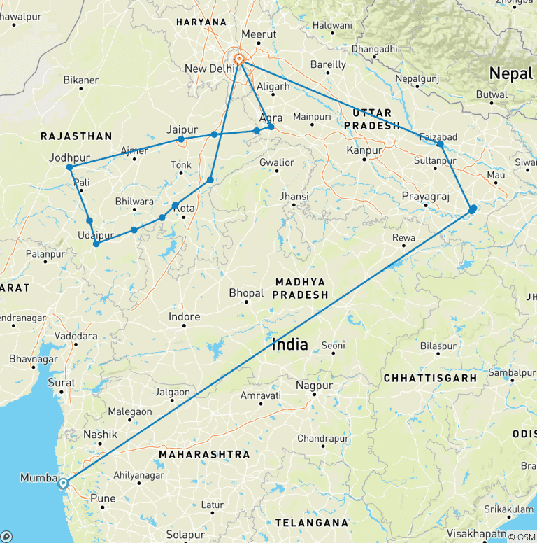 Map of Ranthambore Tiger Trails and Cultural India By G Experiences