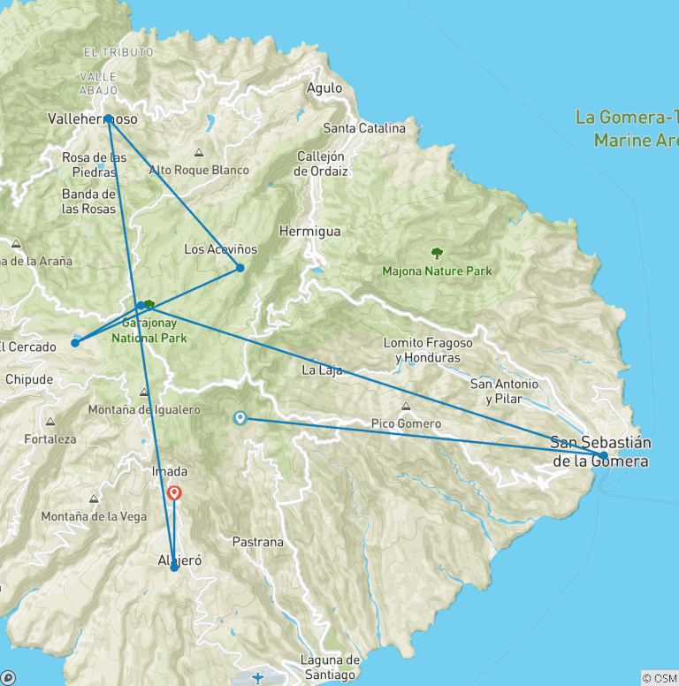Map of La Gomera 2026 - getting away at Christmas (Women-Only)