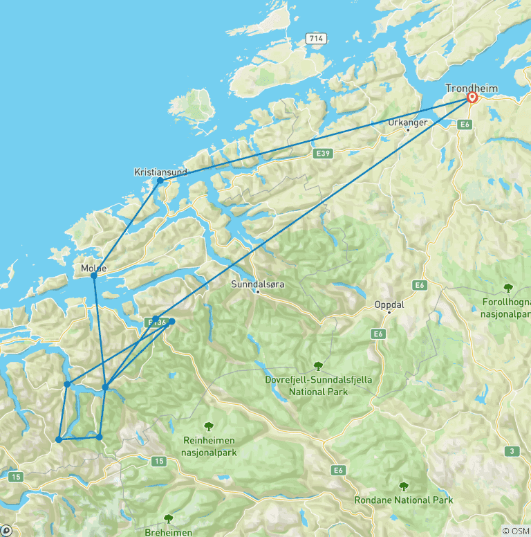 Map of Signature Norway | Where Fjords Meet Sky