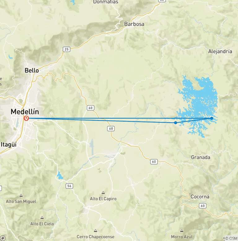 Map of 6-Day Medellín Coffee Experience, Private Tour